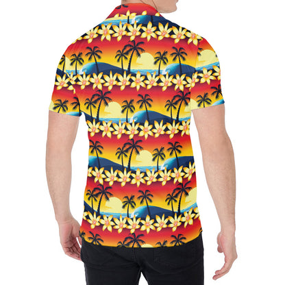 Tropical Sunset Pattern Print Men's Shirt