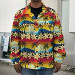Tropical Sunset Pattern Print Men's Shirt Jacket