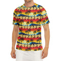 Tropical Sunset Pattern Print Men's Short Sleeve Rash Guard