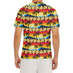 Tropical Sunset Pattern Print Men's Short Sleeve Rash Guard