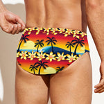 Tropical Sunset Pattern Print Men's Swim Briefs