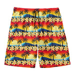 Tropical Sunset Pattern Print Men's Swim Trunks