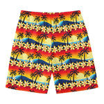 Tropical Sunset Pattern Print Men's Swim Trunks