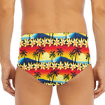 Tropical Sunset Pattern Print Men's Triangle Swim Briefs