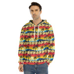 Tropical Sunset Pattern Print Men's Velvet Pullover Hoodie
