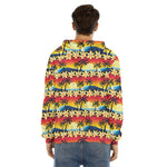 Tropical Sunset Pattern Print Men's Velvet Pullover Hoodie