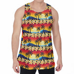 Tropical Sunset Pattern Print Men's Velvet Tank Top
