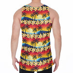 Tropical Sunset Pattern Print Men's Velvet Tank Top