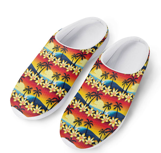 Tropical Sunset Pattern Print Mesh Casual Shoes