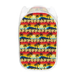 Tropical Sunset Pattern Print Mesh Laundry Hamper