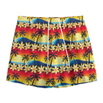 Tropical Sunset Pattern Print Mesh Shorts