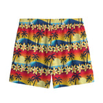 Tropical Sunset Pattern Print Mesh Shorts