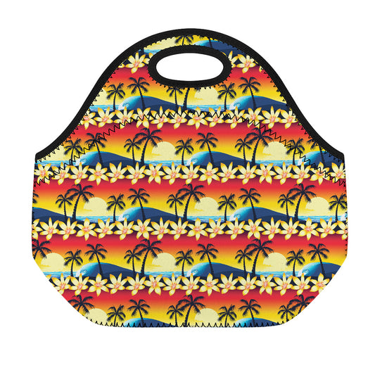 Tropical Sunset Pattern Print Neoprene Lunch Bag