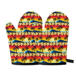 Tropical Sunset Pattern Print Oven Mitts