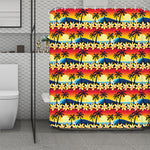 Tropical Sunset Pattern Print Polyester Shower Curtain