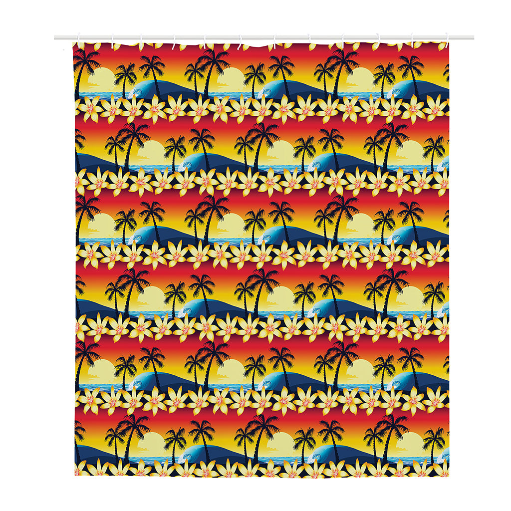 Tropical Sunset Pattern Print Polyester Shower Curtain