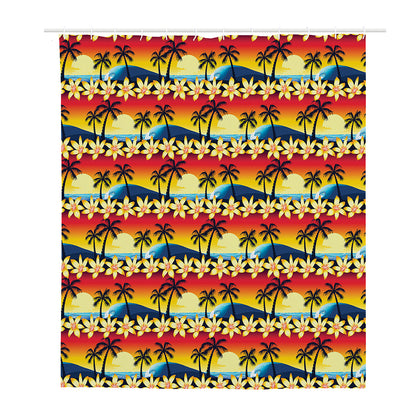 Tropical Sunset Pattern Print Polyester Shower Curtain