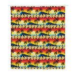 Tropical Sunset Pattern Print Polyester Shower Curtain