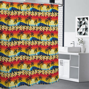 Tropical Sunset Pattern Print Premium Shower Curtain