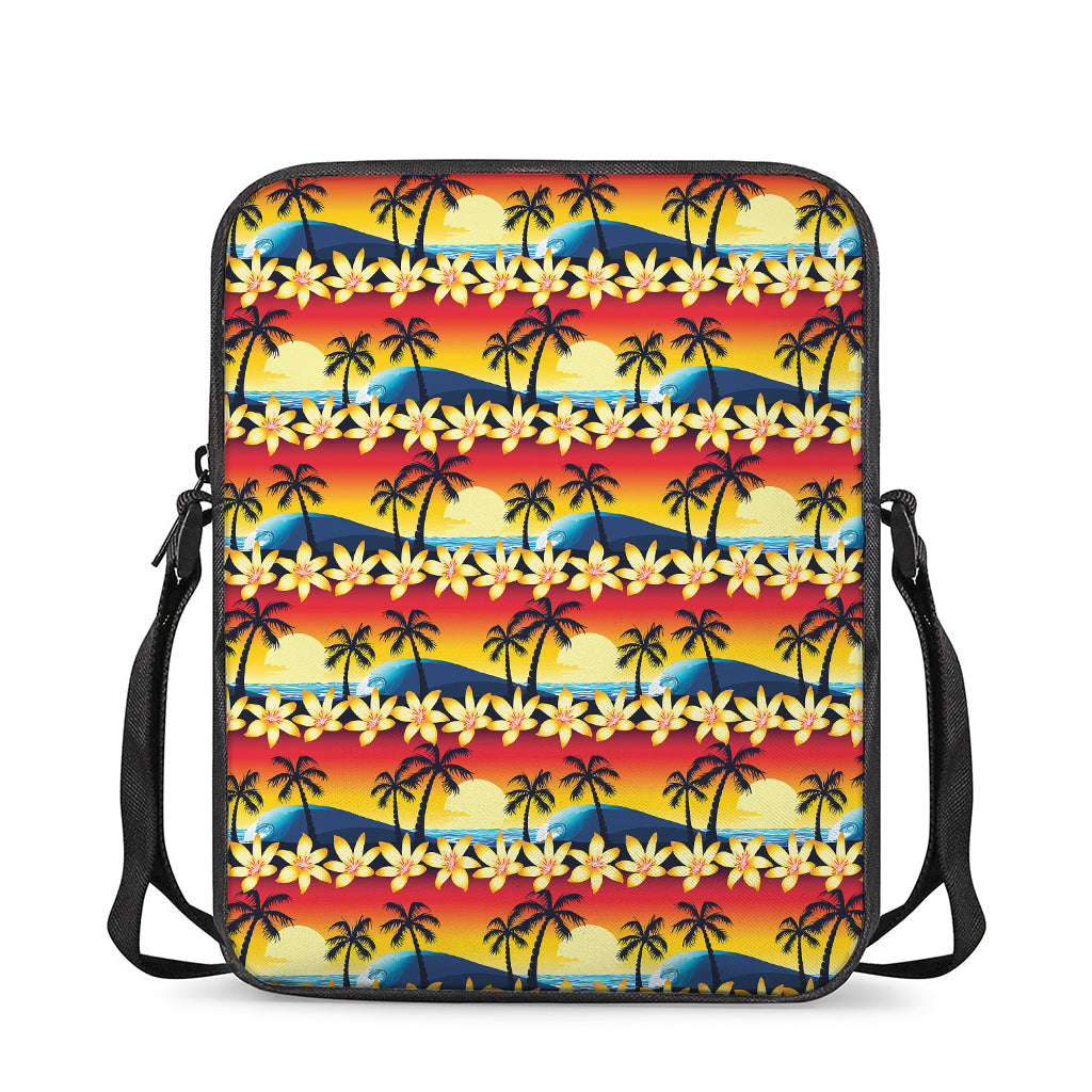 Tropical Sunset Pattern Print Rectangular Crossbody Bag
