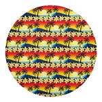 Tropical Sunset Pattern Print Round Blanket