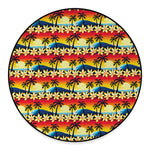 Tropical Sunset Pattern Print Round Floor Mat