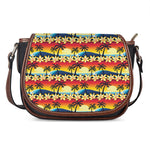 Tropical Sunset Pattern Print Saddle Bag