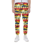 Tropical Sunset Pattern Print Scuba Joggers