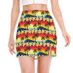 Tropical Sunset Pattern Print Side Slit Mini Skirt