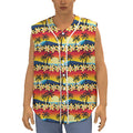 Tropical Sunset Pattern Print Sleeveless Baseball Jersey