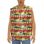 Tropical Sunset Pattern Print Sleeveless Baseball Jersey