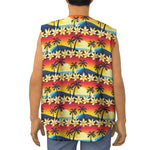 Tropical Sunset Pattern Print Sleeveless Baseball Jersey