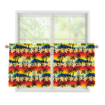 Tropical Sunset Pattern Print Tier Curtains