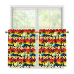 Tropical Sunset Pattern Print Tier Curtains