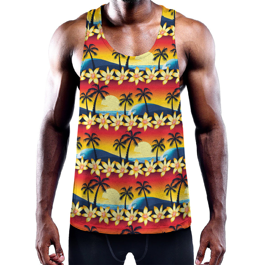 Tropical Sunset Pattern Print Training Tank Top