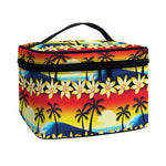 Tropical Sunset Pattern Print Travel Makeup Bag
