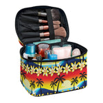 Tropical Sunset Pattern Print Travel Makeup Bag