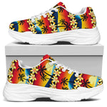 Tropical Sunset Pattern Print White Chunky Shoes
