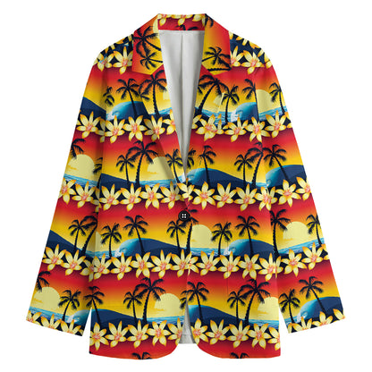 Tropical Sunset Pattern Print Women's Blazer