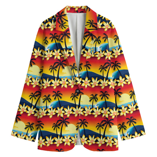 Tropical Sunset Pattern Print Women's Blazer
