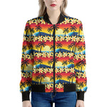 Tropical Sunset Pattern Print Women's Bomber Jacket