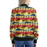 Tropical Sunset Pattern Print Women's Bomber Jacket