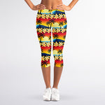 Tropical Sunset Pattern Print Women's Capri Leggings