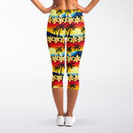 Tropical Sunset Pattern Print Women's Capri Leggings