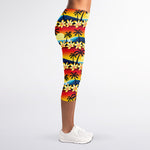Tropical Sunset Pattern Print Women's Capri Leggings