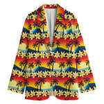 Tropical Sunset Pattern Print Women's Cotton Blazer