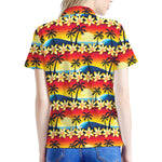 Tropical Sunset Pattern Print Women's Polo Shirt