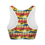 Tropical Sunset Pattern Print Women's Sports Bra