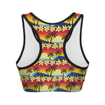 Tropical Sunset Pattern Print Women's Sports Bra
