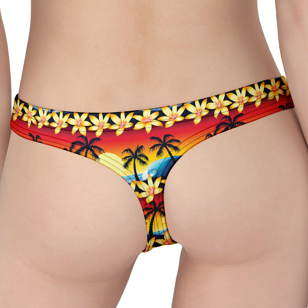 Tropical Sunset Pattern Print Women's Thong